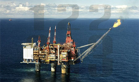 Одна из нефтяных платформ Северного моря